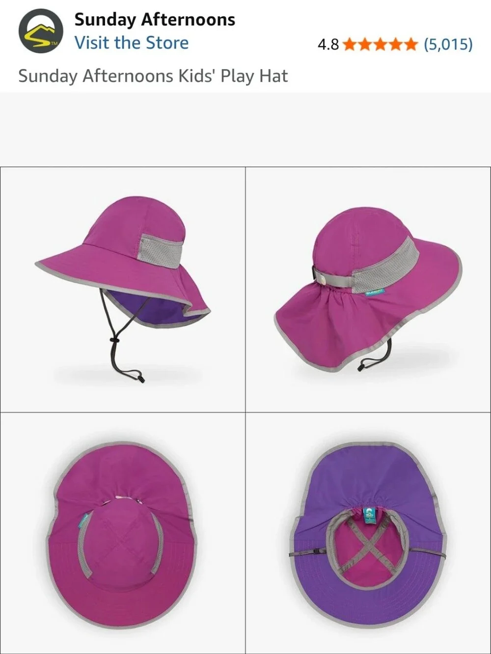 Sunday Afternoons Teal Blue Sun Hat with Wide Brim, Covers Back Of Neck